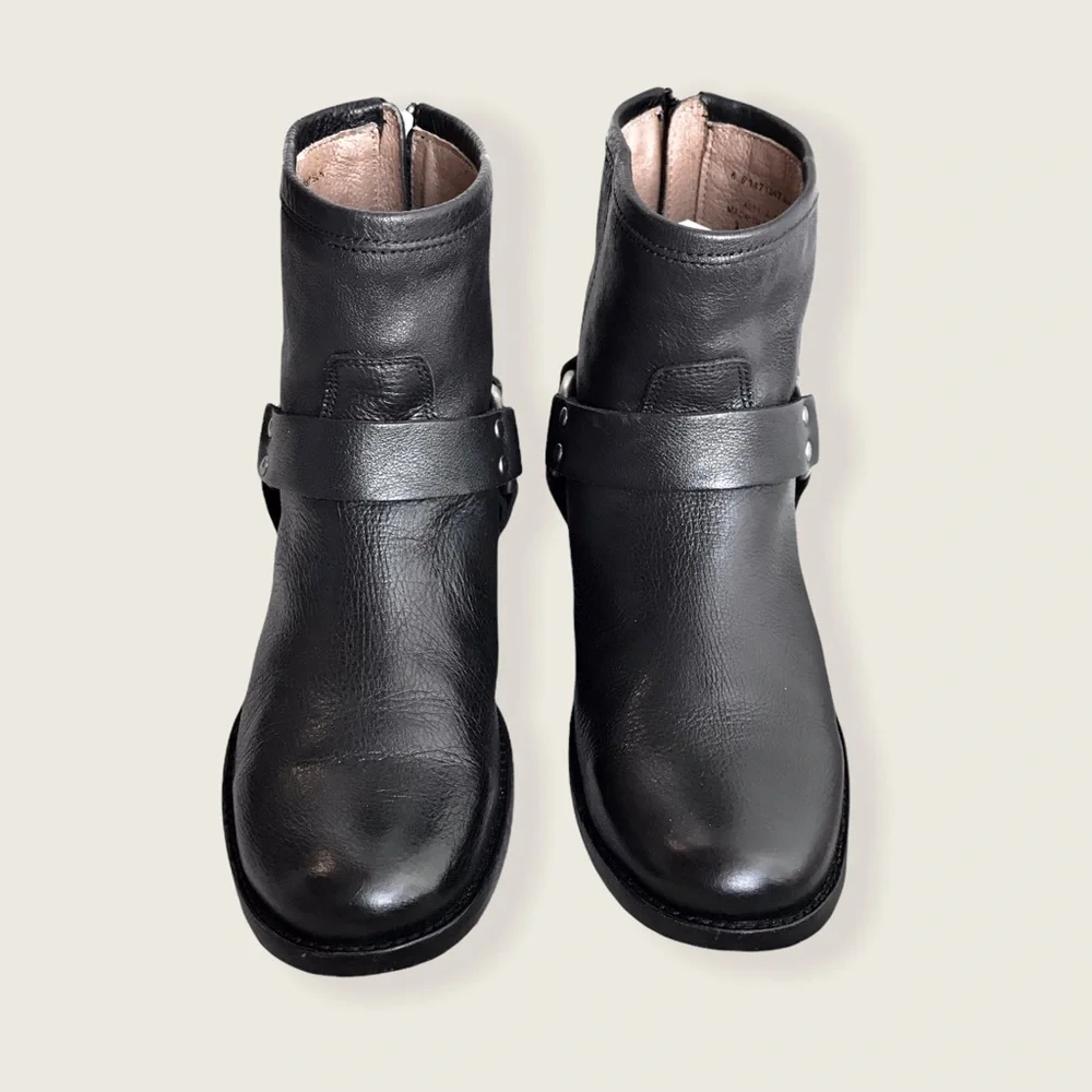 Frye Phillip Harness Short Leather Cute Ankle Boot